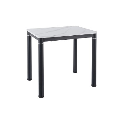 Стол обеденный SIGNAL DAMAR белый мрамор/черный мат 80/60